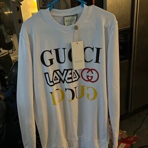 Gucci White Sweatshirt with Bold Multicolor Print